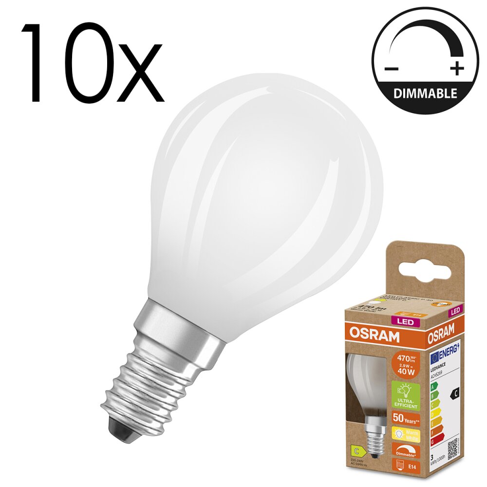 LED E14 10er Set 2,9 Watt 2700 Kelvin 470 Lumen main product photo