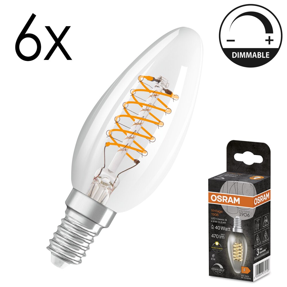 LED E14 6er Set 4,8 Watt 2700 Kelvin 470 Lumen main product photo