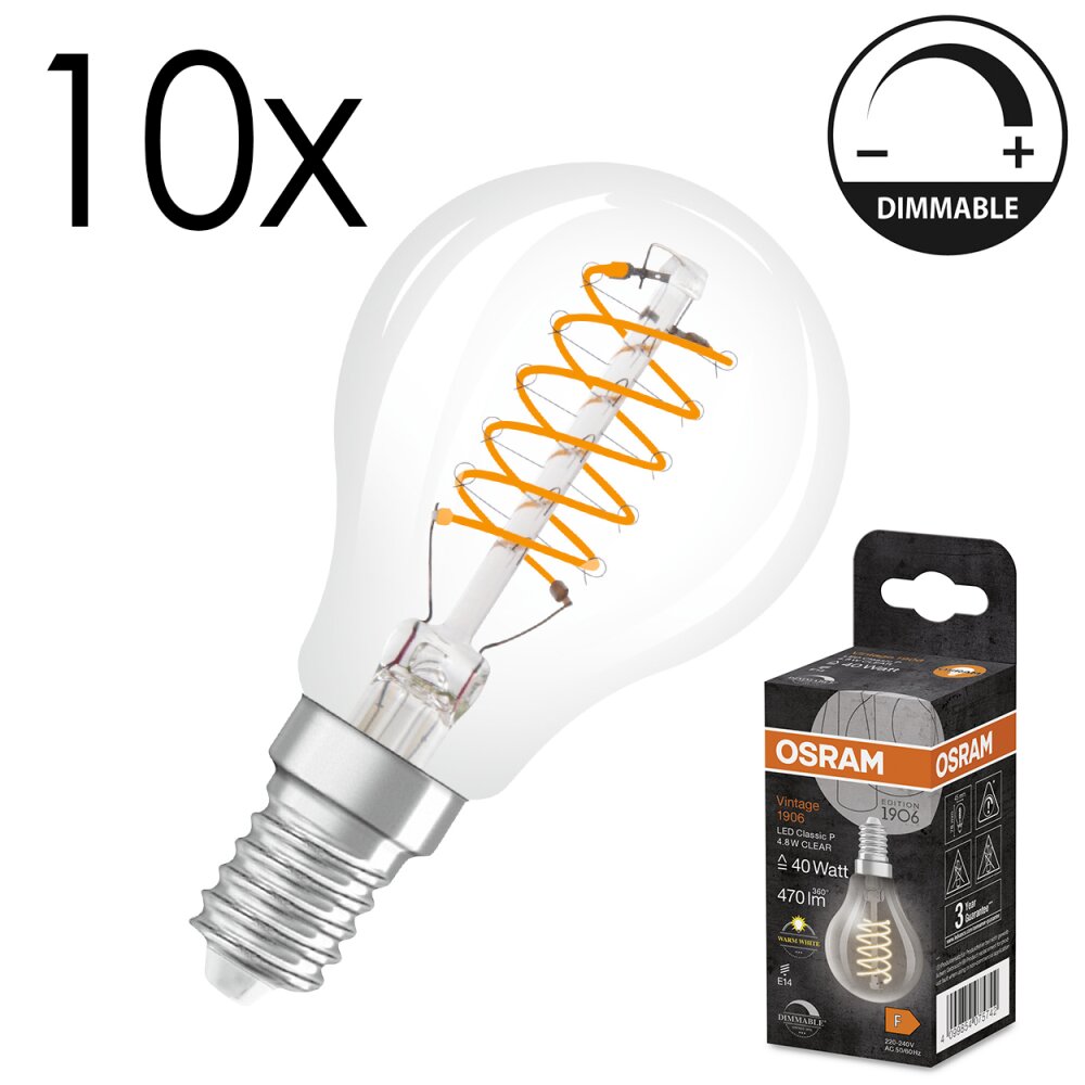 LED E14 10er Set 4,8 Watt 2700 Kelvin 470 Lumen main product photo