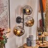 Ripoll Wandleuchte Glas 15 cm Chrom, Rauchfarben, 3-flammig