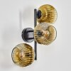 Ripoll Wandleuchte Glas 15 cm Gold, Klar, 3-flammig