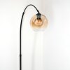 Ripoll Bogenlampe Glas 20 cm Schwarz, 1-flammig