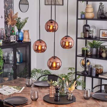 Koyoto Hängeleuchte Glas 15 cm Kupferfarben, 4-flammig