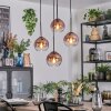Koyoto Hängeleuchte Glas 15 cm Klar, Kupferfarben, 4-flammig
