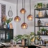 Koyoto Hängeleuchte Glas 15 cm Klar, Kupferfarben, 4-flammig
