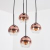 Koyoto Hängeleuchte Glas 15 cm Klar, Kupferfarben, 4-flammig