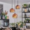 Ripoll Hängeleuchte Glas 20 cm Klar, Kupferfarben, 3-flammig