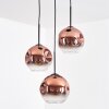 Ripoll Hängeleuchte Glas 20 cm Klar, Kupferfarben, 3-flammig