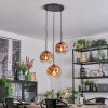 Ripoll Hängeleuchte Glas 20 cm Klar, Kupferfarben, 3-flammig