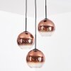 Koyoto Hängeleuchte Glas 20 cm Klar, Kupferfarben, 3-flammig