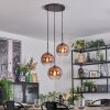 Koyoto Hängeleuchte Glas 20 cm Klar, Kupferfarben, 3-flammig