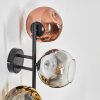 Ripoll Wandleuchte Glas 15 cm Chrom, Gold, Klar, Kupferfarben, Rauchfarben, 3-flammig