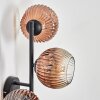Ripoll Wandleuchte Glas 15 cm Klar, Kupferfarben, 3-flammig
