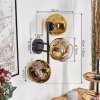 Ripoll Wandleuchte Glas 15 cm Gold, Klar, 3-flammig