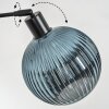 Koyoto Bogenstehlampe Glas 20 cm Schwarz, 1-flammig