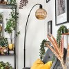 Ripoll Stehleuchte Glas 20 cm Schwarz, 1-flammig
