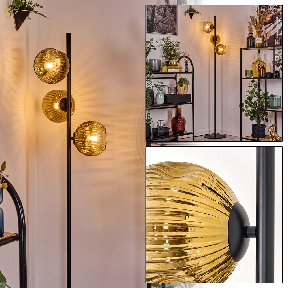 Ripoll Stehleuchte Glas 15 cm Gold, Klar, 3-flammig main product photo