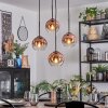 Ripoll Hängeleuchte Glas 15 cm Klar, Kupferfarben, 4-flammig