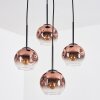 Ripoll Hängeleuchte Glas 15 cm Klar, Kupferfarben, 4-flammig