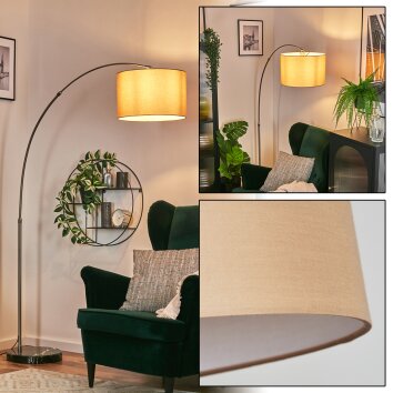 Soungou Stehleuchte 38 cm Nickel-Matt, Schwarz, 1-flammig
