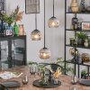 Ripoll Hängeleuchte Glas 15 cm Klar, Rauchfarben, 3-flammig