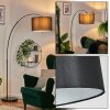 Soungou Bogenlampe 38 cm Chrom, Schwarz, 1-flammig, Stoffschirm