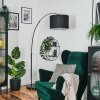 Soungou Bogenlampe 38 cm Chrom, Schwarz, 1-flammig, Stoffschirm