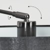 Soungou Bogenlampe 38 cm Chrom, Schwarz, 1-flammig, Stoffschirm