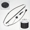 Soungou Bogenlampe 38 cm Chrom, Schwarz, 1-flammig, Stoffschirm