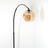 Ripoll Bogenlampe Glas 25 cm Schwarz, 1-flammig