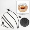 Ripoll Stehleuchte Glas 25 cm Schwarz, 1-flammig