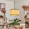 Chellas Hängeleuchte 35 cm Naturfarben, Schwarz, 1-flammig