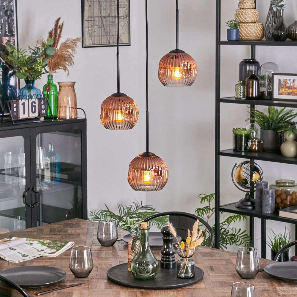 Ripoll Hängeleuchte Glas 15 cm Klar, Kupferfarben, 3-flammig main product photo