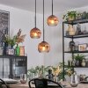 Ripoll Hängeleuchte Glas 15 cm Klar, Kupferfarben, 3-flammig