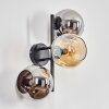 Koyoto Wandleuchte Glas 15 cm Bernsteinfarben, Chrom, Rauchfarben, 3-flammig