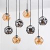 Ripoll Hängeleuchte Glas 20 cm Naturfarben, Schwarz, 8-flammig
