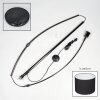 Bassagoda Bogenleuchte 40 cm Chrom, Schwarz, 1-flammig, Stoff-Lampenschirm