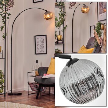 Ripoll Bogenlampe Glas 20 cm Schwarz, 1-flammig