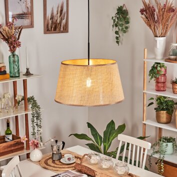Sabadim Hängeleuchte 45 cm beige, Naturfarben, 1-flammig