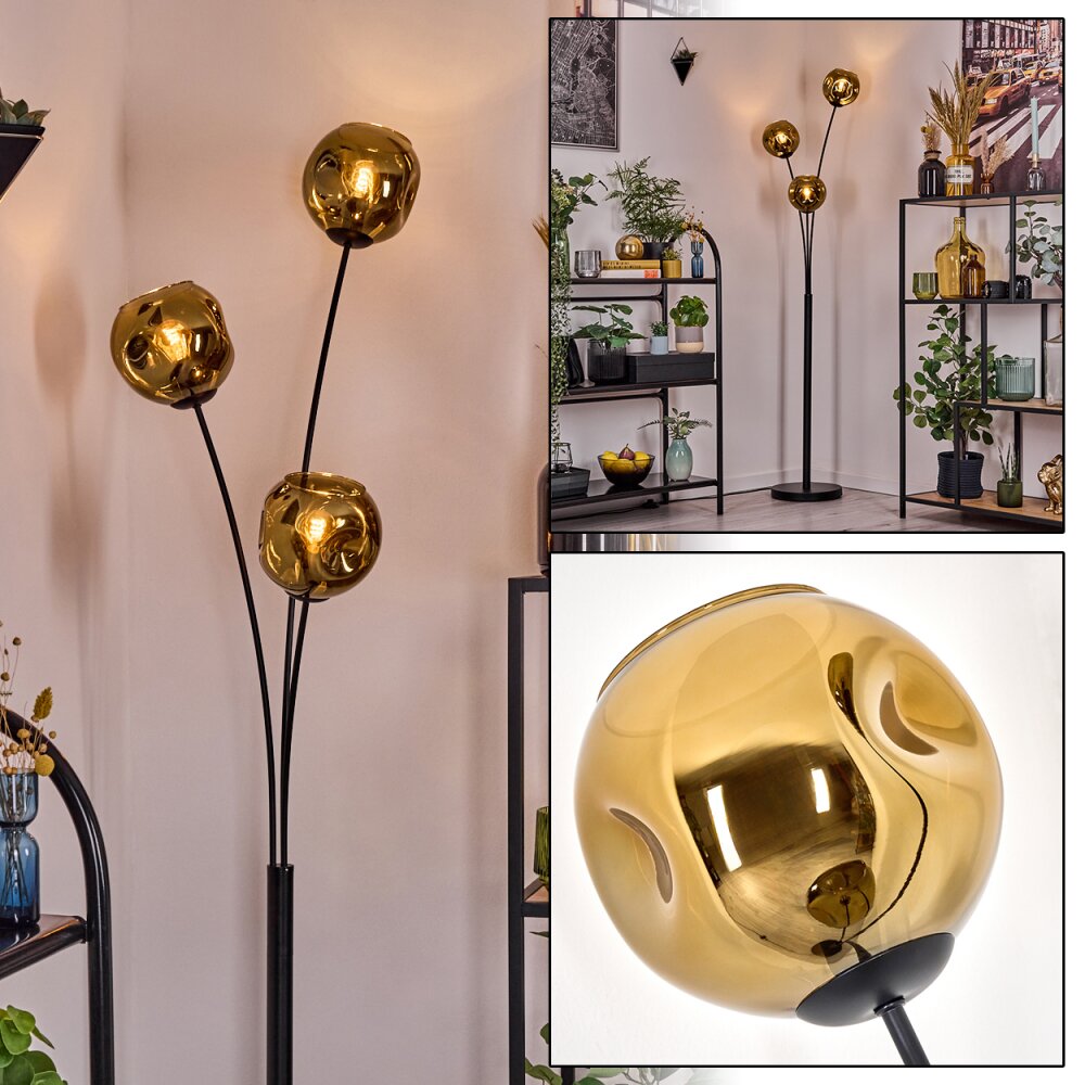 Ripoll Stehleuchte Glas 15 cm Gold, 3-flammig main product photo