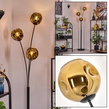 Ripoll Stehleuchte Glas 15 cm Gold, 3-flammig