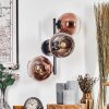 Koyoto Wandleuchte Glas 15 cm Klar, Kupferfarben, 3-flammig
