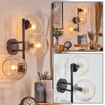 Koyoto Wandleuchte Glas 15 cm Klar, 3-flammig