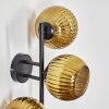 Koyoto Wandleuchte Glas 15 cm Gold, 3-flammig
