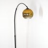 Ripoll Stehleuchte Glas 20 cm Schwarz, 1-flammig