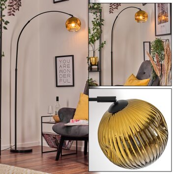 Ripoll Bogenlampe Glas 20 cm Schwarz, 1-flammig