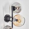 Koyoto Wandleuchte Glas 15 cm Bernsteinfarben, Klar, Rauchfarben, 3-flammig