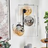 Gastor Wandleuchte Glas 15 cm Bernsteinfarben, Rauchfarben, 3-flammig