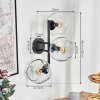 Ripoll Wandleuchte Glas 15 cm Klar, 3-flammig