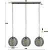 Leeville Hängeleuchte Nickel-Matt, Schwarz, 3-flammig
